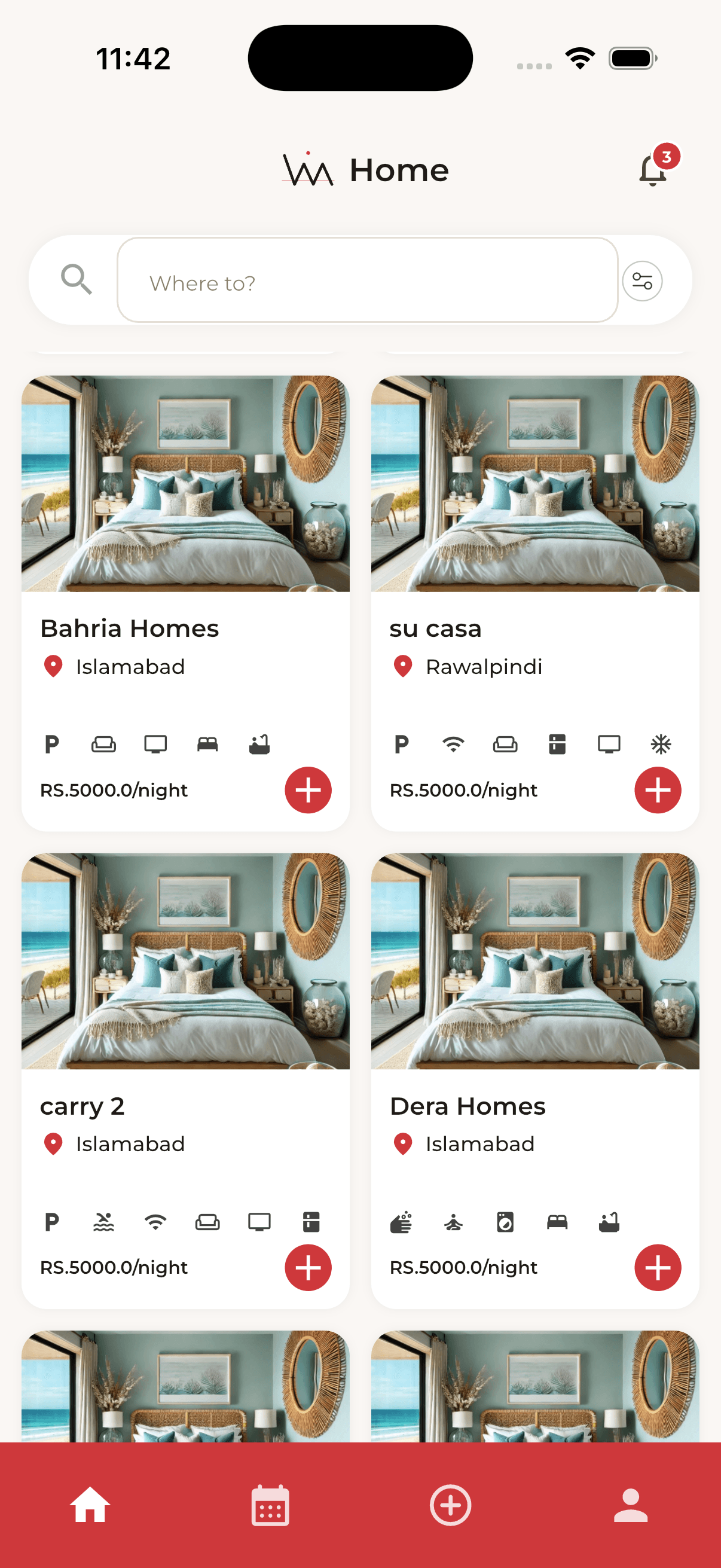 Flow app search screen
